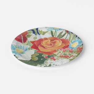 Midnight Florals IV Paper Plate