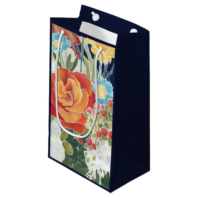 Midnight Florals IV Small Gift Bag (Front Angled)