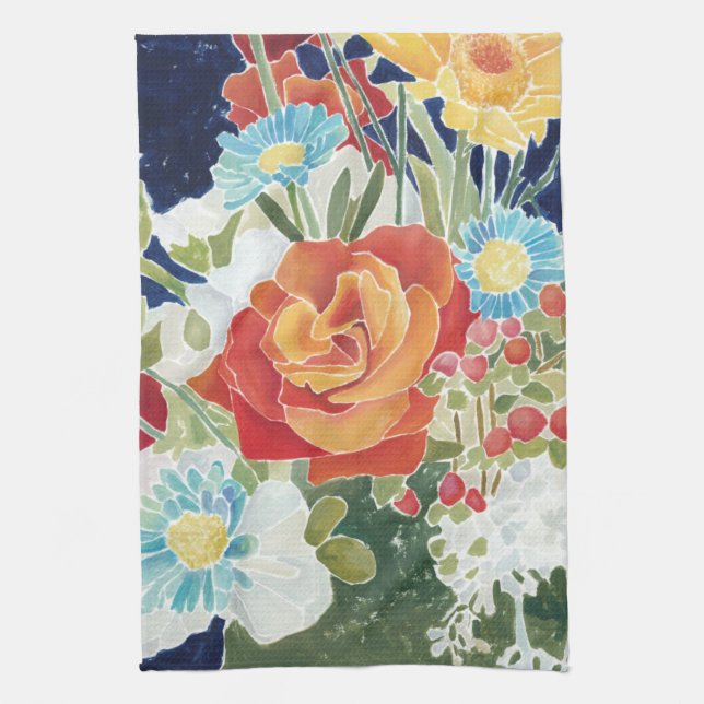 Midnight Florals IV Tea Towel (Vertical)