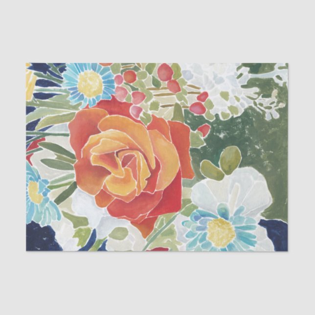 Midnight Florals IV Tissue Paper (Front)