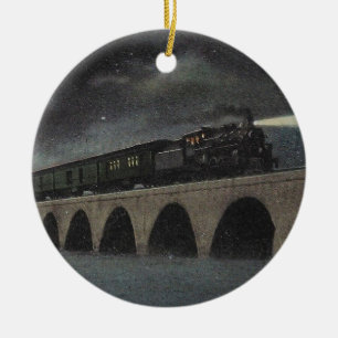 Midnight Florida Locomotive Ceramic Tree Decoration