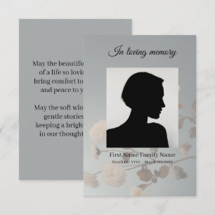 Midnight flower funeral prayer card