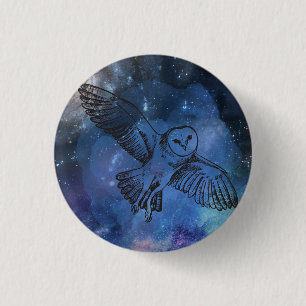 Midnight flying owl Button