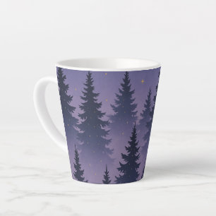 Midnight Forest Under the Stars – Pine Tree Latte Mug