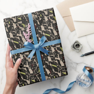 Midnight Fragments – Gothic Editorial Pattern Wrapping Paper