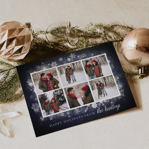 Midnight Frost   Holiday Photo Collage Card