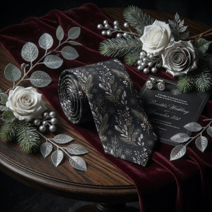 Midnight Frost Pine Elegance Tie