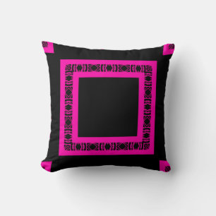Midnight Fuchsia Geometric Cushion
