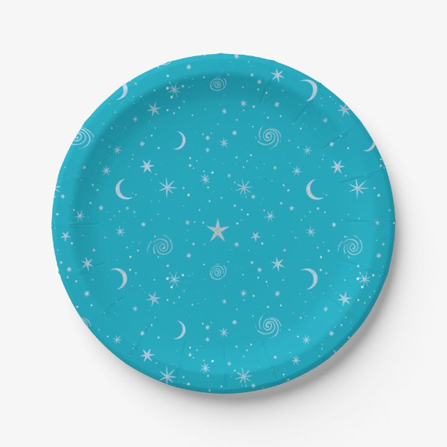 Midnight Galaxy Celestial Paper Plate (Front)