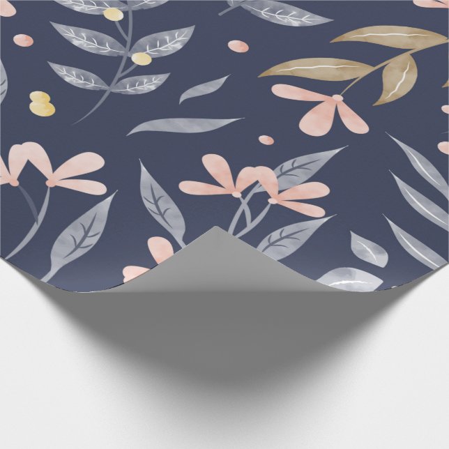 Midnight Garden Floral Wrapping Paper (Corner)