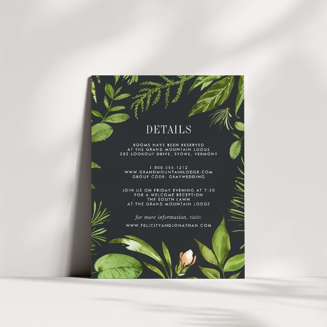 Midnight Garden Guest Information Card (Creator Uploaded)