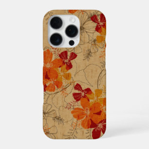Midnight Garden Hawaiian Faux Wood Red iPhone 16 Pro Case