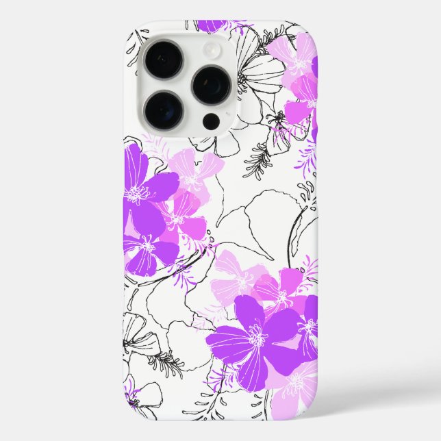 Midnight Garden Hawaiian Hibiscus Floral Violet Case-Mate iPhone Case (Back)