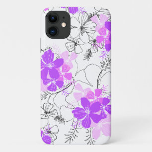 Midnight Garden Hawaiian Hibiscus Floral Violet Case-Mate iPhone Case