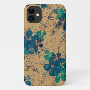 Midnight Garden Hawaiian Turq Faux Wood Case-Mate iPhone Case