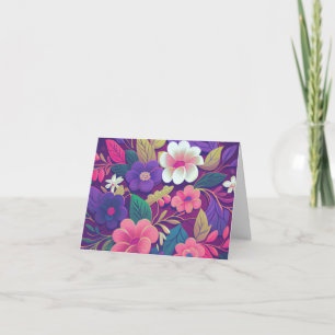Midnight Garden Jewel Floral Greeting Card