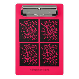 Midnight Garden Line Raspberry Bloom Mini Clipboard