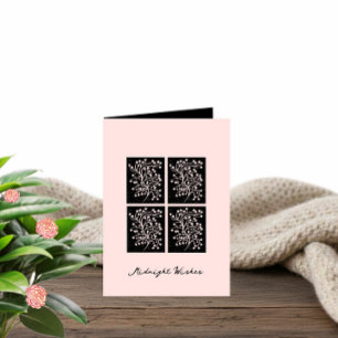Midnight Garden Line Soft Pink Birthday Card