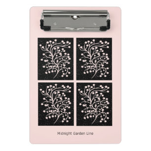 Midnight Garden Line Soft Pink Mini Clipboard