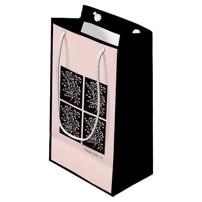 Midnight Garden Line Soft Pink Small Gift Bag (Front Angled)