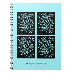 Midnight Garden Line Turquoise Mist Notebook