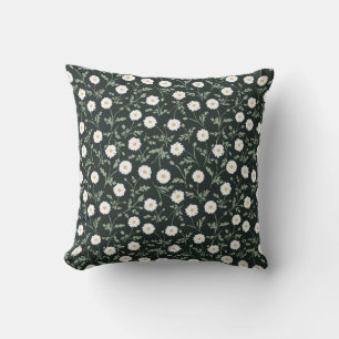 Midnight Garden Modern Farmhouse Daisy Pattern Cushion