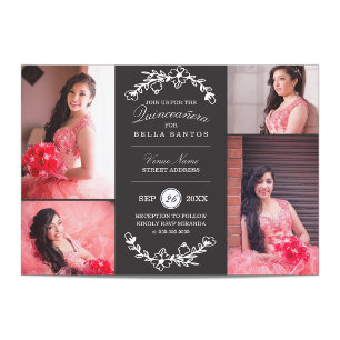 Midnight Garden Quinceañera Invite