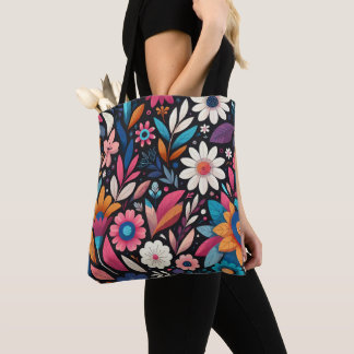 MIdnight Garden Shoulder Tote and Crossbody Bag