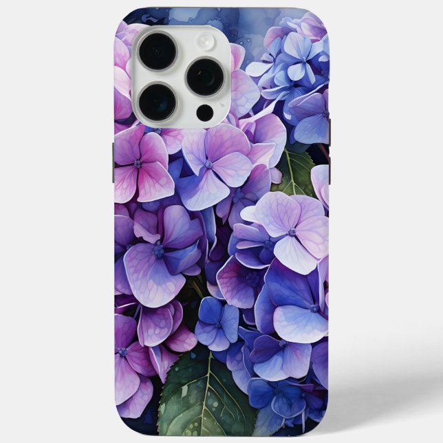 Midnight Garden Violet Hydrangea Watercolor Case-Mate iPhone Case (Back)
