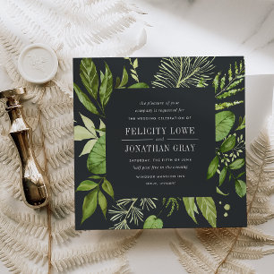 Midnight Garden Wedding Invitation Square