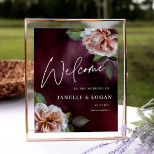Midnight Garden Wedding Reception Welcome Sign