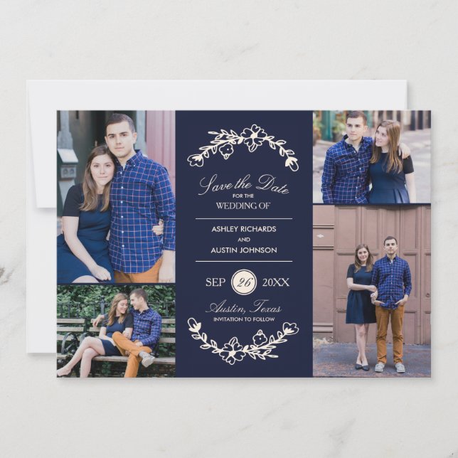 Midnight Garden Wedding Save the Date (Front)