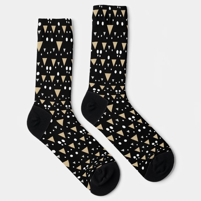 Midnight Geometry Luxe Tie Socks (Right)