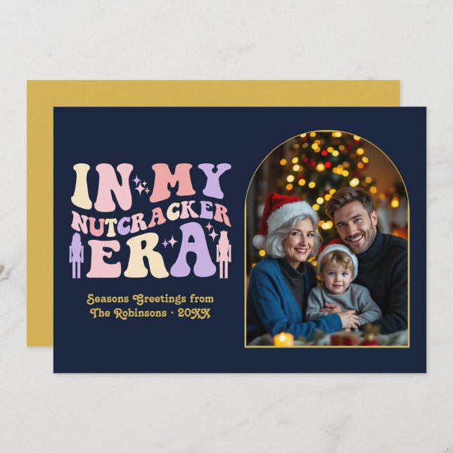 Midnight Glam In My Nutcracker Era Christmas Photo Holiday Card (Front/Back)