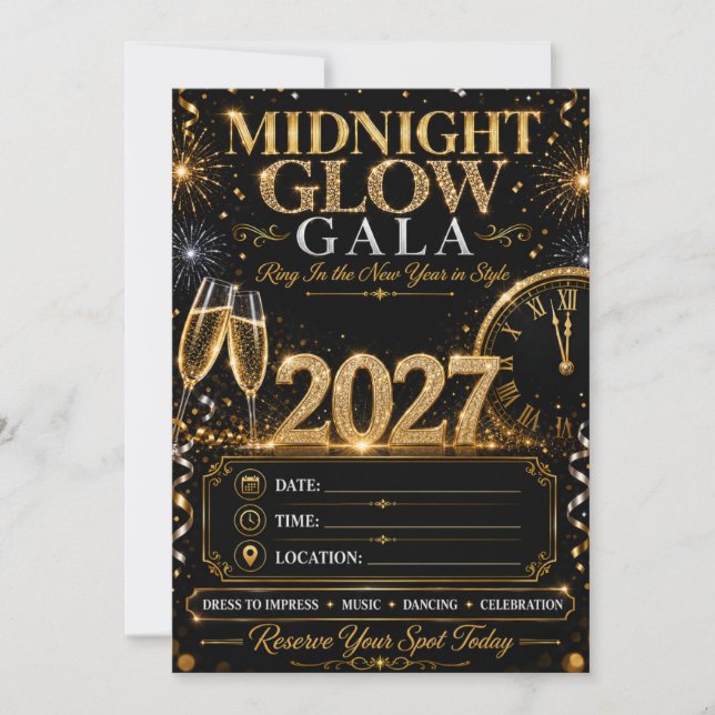 Midnight Glow Gala Invitation (Front)