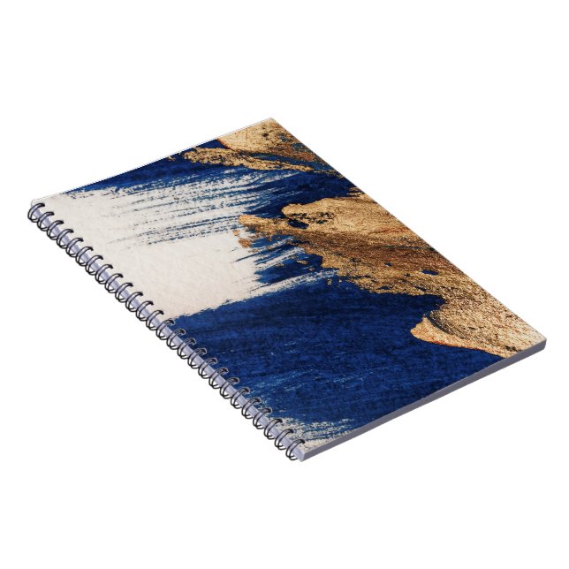 Midnight Gold: Abstract Elegance Notebook (Right Side)