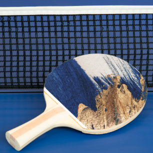Midnight Gold: Abstract Elegance Ping Pong Paddle