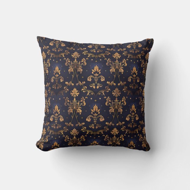 Midnight Gold Baroque Princesscore Cushion (Front)