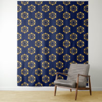 Midnight Gold: Luxe Geometric Pattern on Deep Blue