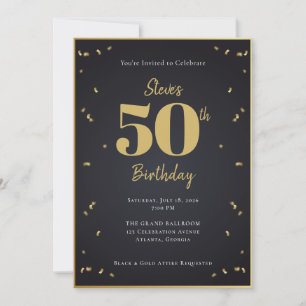 Midnight Gold Milestone Invitation