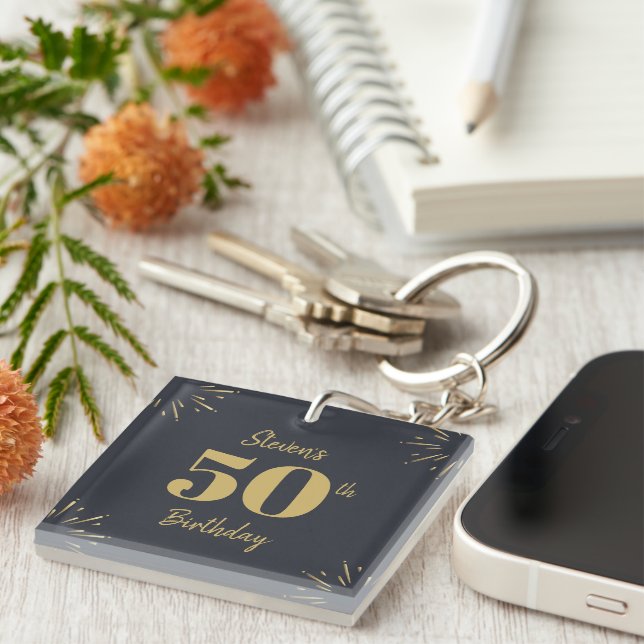 Midnight Gold Milestone Key Ring (Front Right)