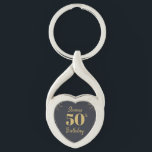 Midnight Gold Milestone Key Ring<br><div class="desc">This Midnight Gold Milestone keychain is an elegant celebration surrounded by fireworks. Ideal for milestone parties and retirement send-offs. You can personalize many elements,  such as the milestone number and text. Most elements can be removed or rearranged to suit your preferences. Enjoy!</div>