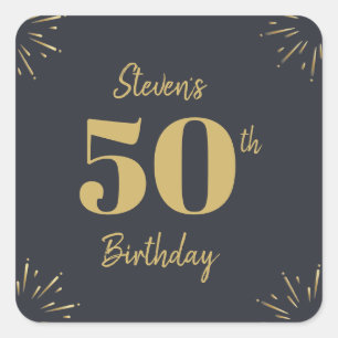 Midnight Gold Milestone Square Sticker