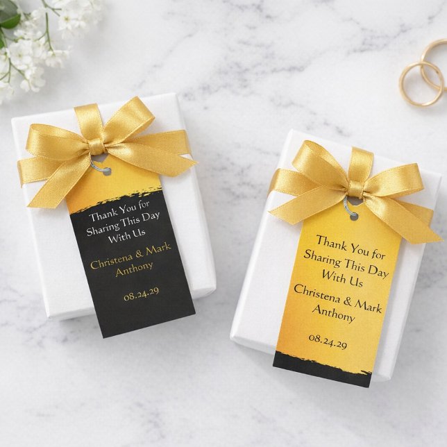 Midnight Gold Wedding Favour Gift Tags (Creator Uploaded)