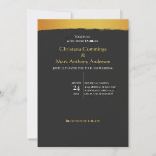 Midnight Gold Wedding Invitation