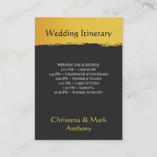Midnight Gold Wedding Itinerary Enclosure Card