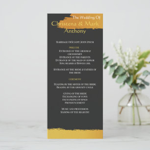 Midnight Gold Wedding Program Programme