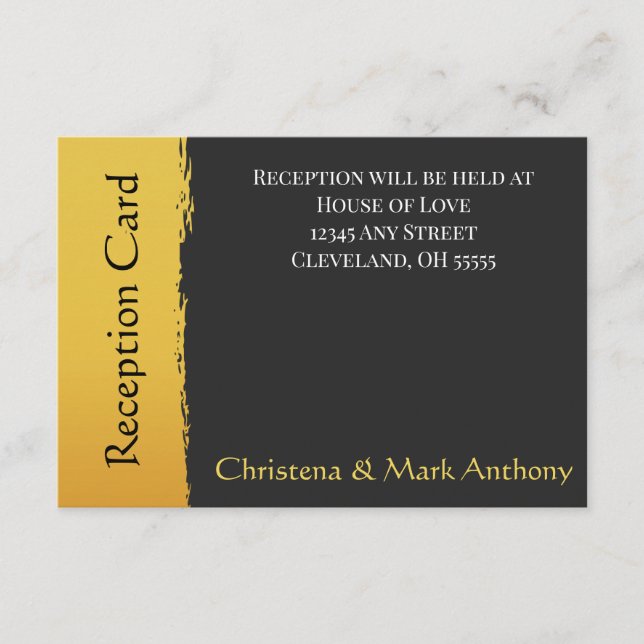 Midnight Gold Wedding Reception Enclosure Cards (Front)
