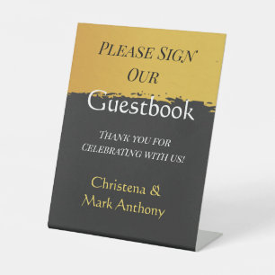 Midnight Gold Wedding Sign Our Guestbook Sign