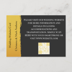 Midnight Gold Wedding Website Enclosure Cards